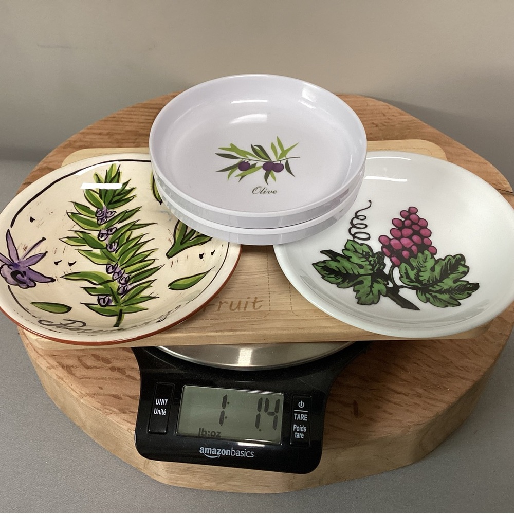 5 Item Bundle - Mini Cheese Board - Ceramic Dishes - Olive Dishes - Like New - Picture 11 of 12